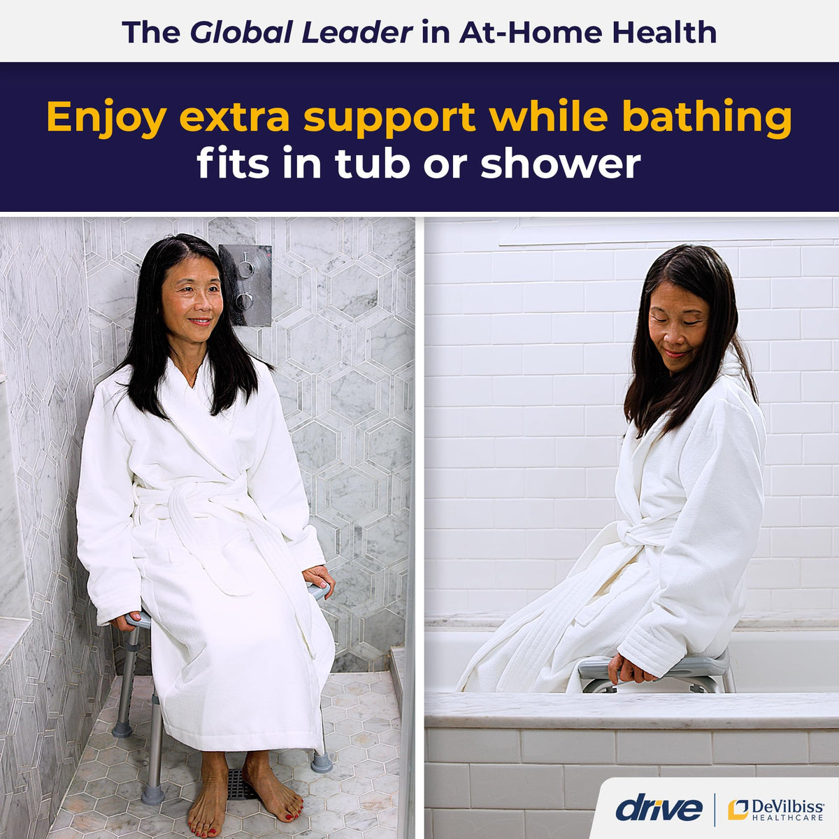 Adjustable Non-Slip Aluminum Shower and Bath Chair K311641