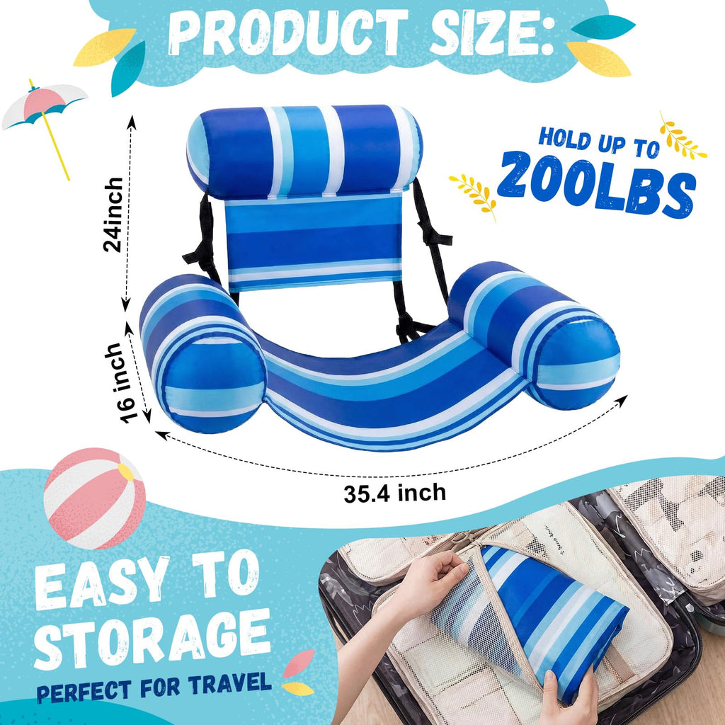 4 Packs Inflatable Pool Floats Chairs Q54869