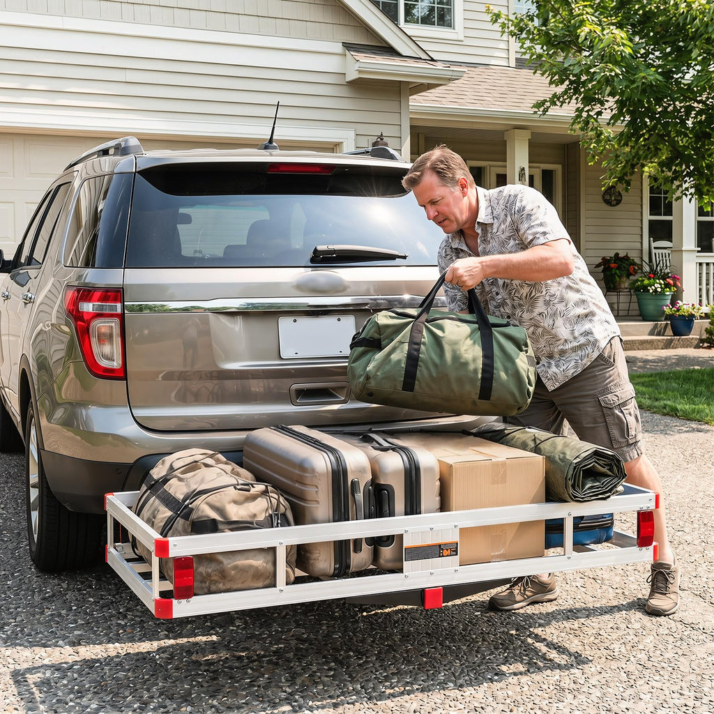 Aluminum Hitch Mount Cargo Carrier with 500LBS Capacity P723