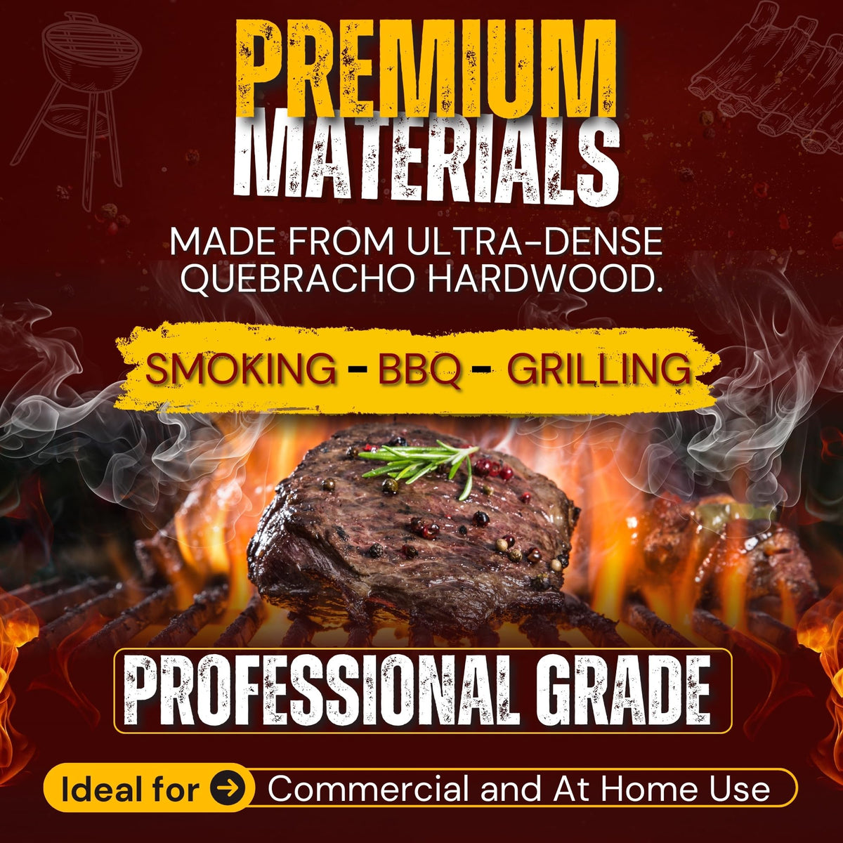 Extra Large Lump Charcoal White Quebracho Wood 33lb T42008