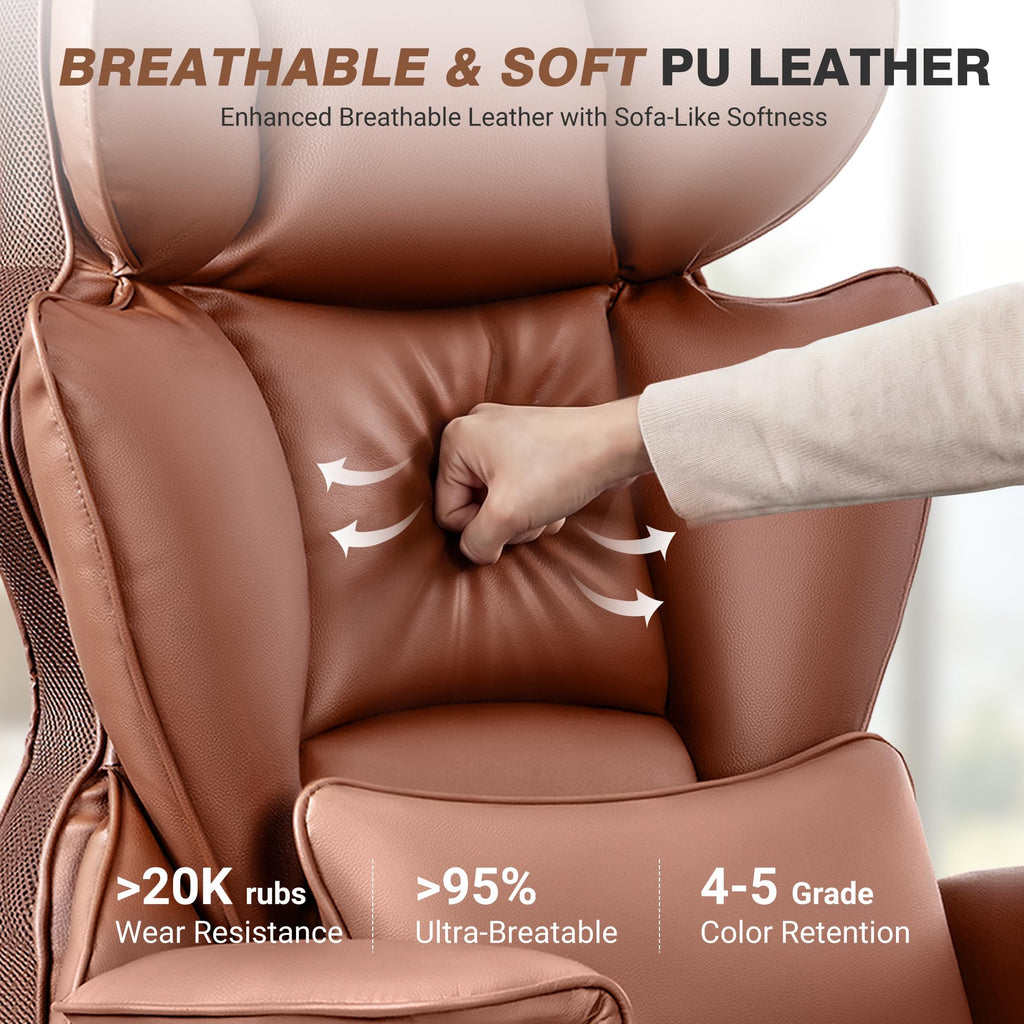 Big and Tall Leather Office Chair with Footrest G56062