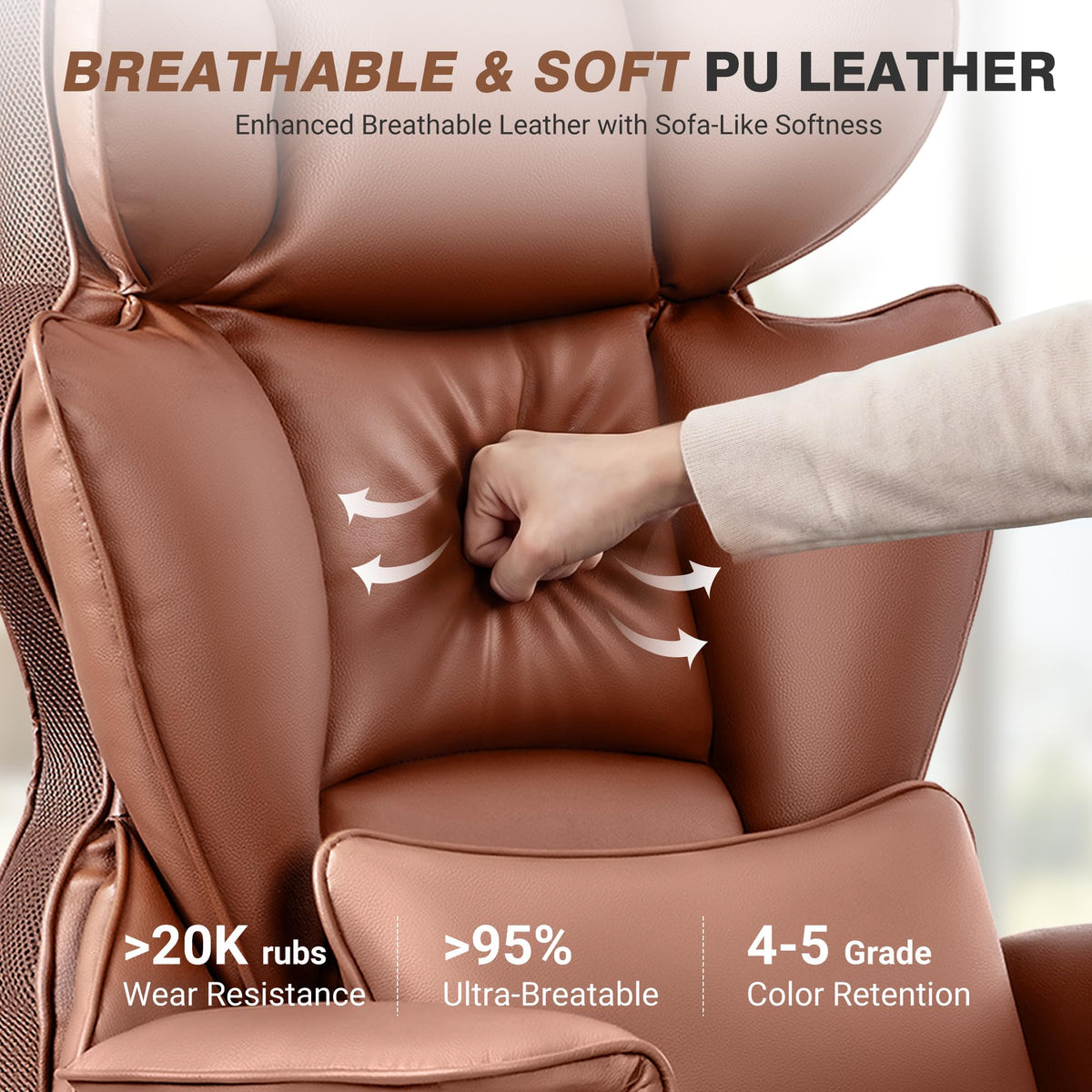 Big and Tall Leather Office Chair with Footrest G56062