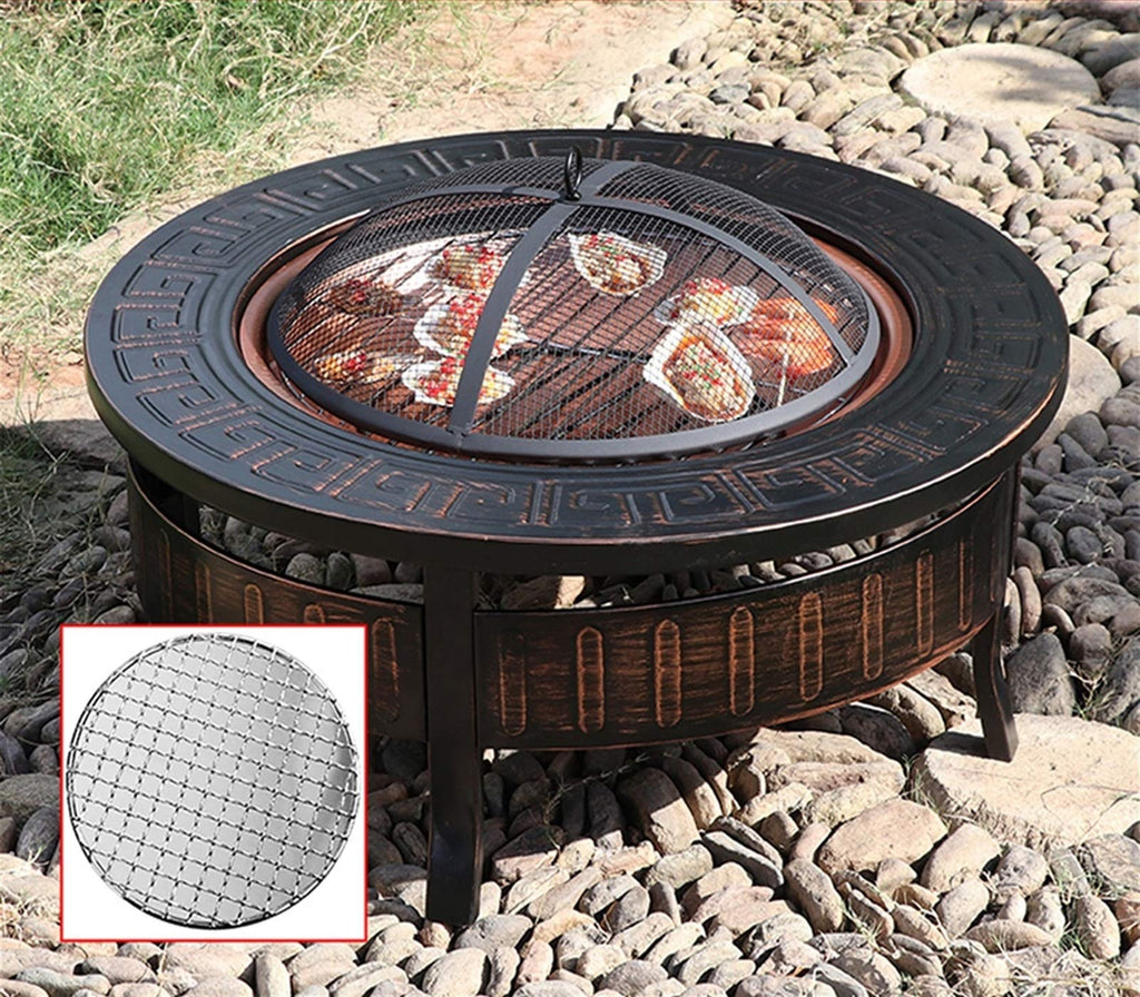 Wood-Burning Fire Pit Bowl with Spark Screen N326