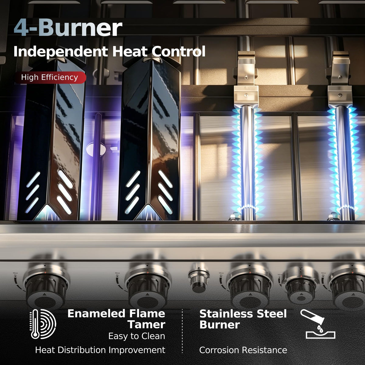 4 Burner Gas Grill with Infrared Side Burner Y383175