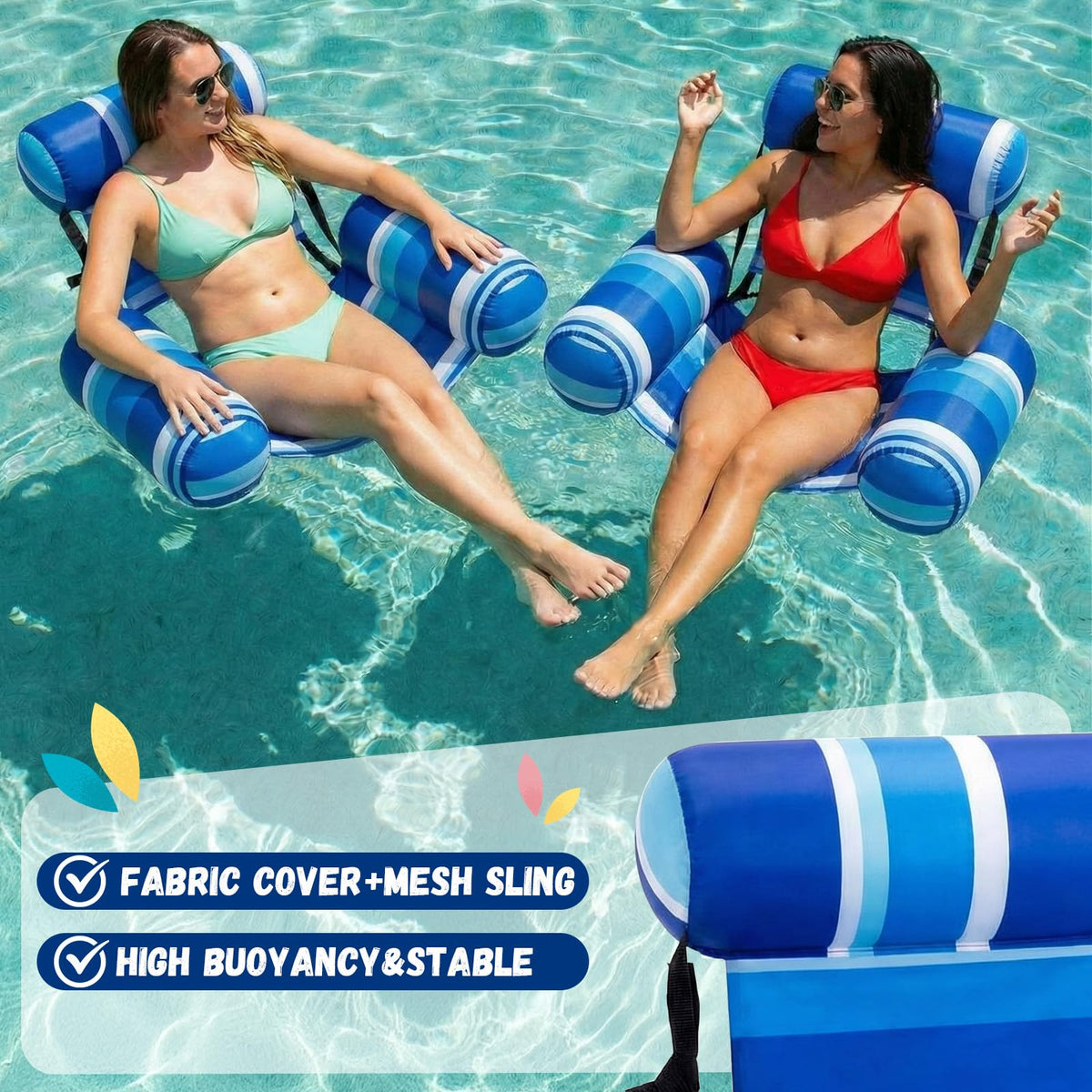 4 Packs Inflatable Pool Floats Chairs Q54869