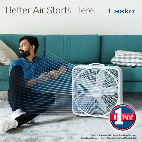 20 Inch 3 Speeds White Box Fan with Carry Handle Q679