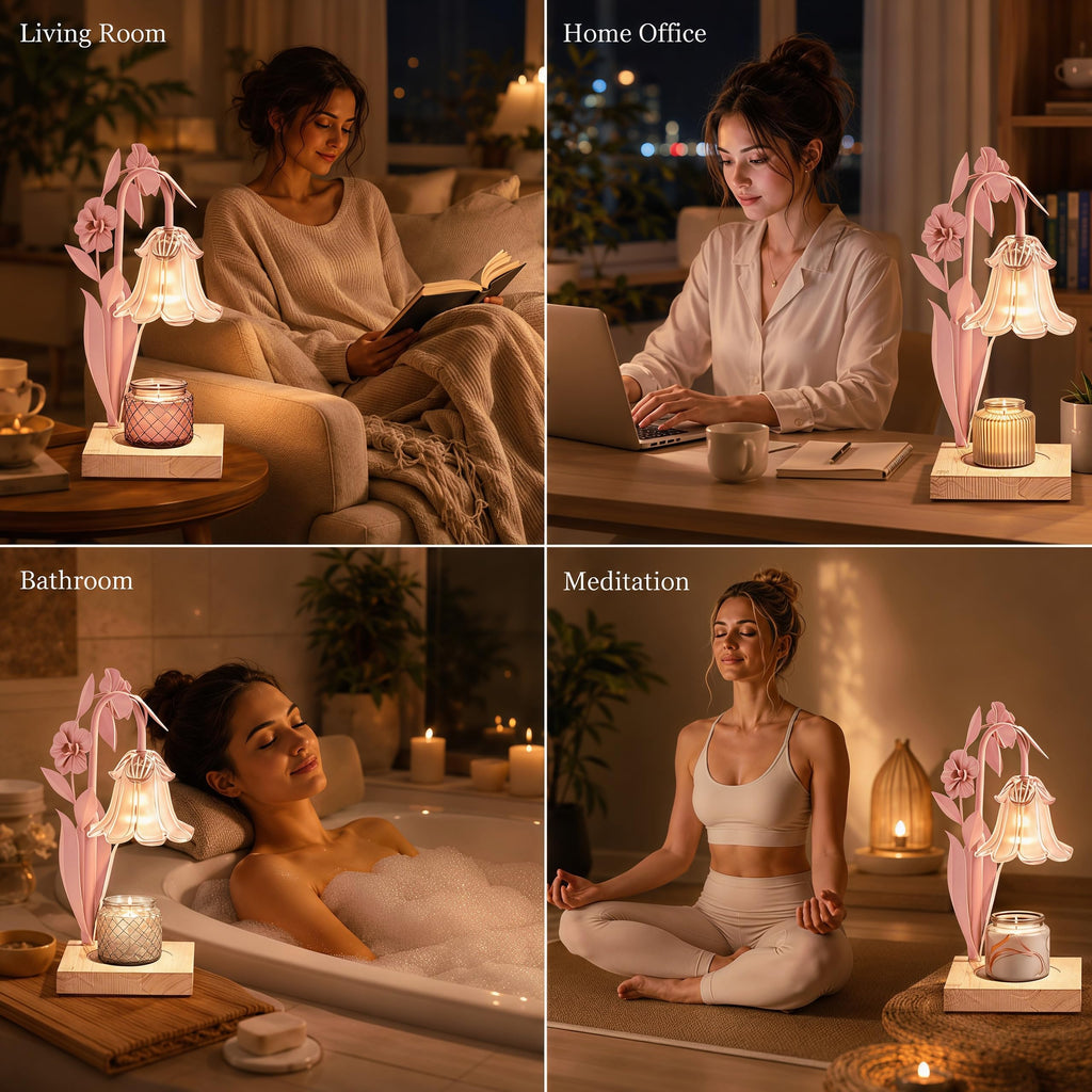 Pink Dimmable Candle Warmer Lamp with Timer X2112