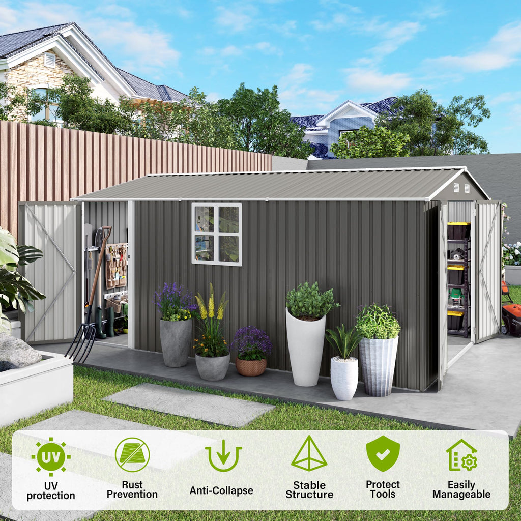 10x14 FT Outdoor Metal Storage Shed M437041