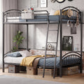 Twin Over Twin Metal Bunk Bed with Ladder X5734