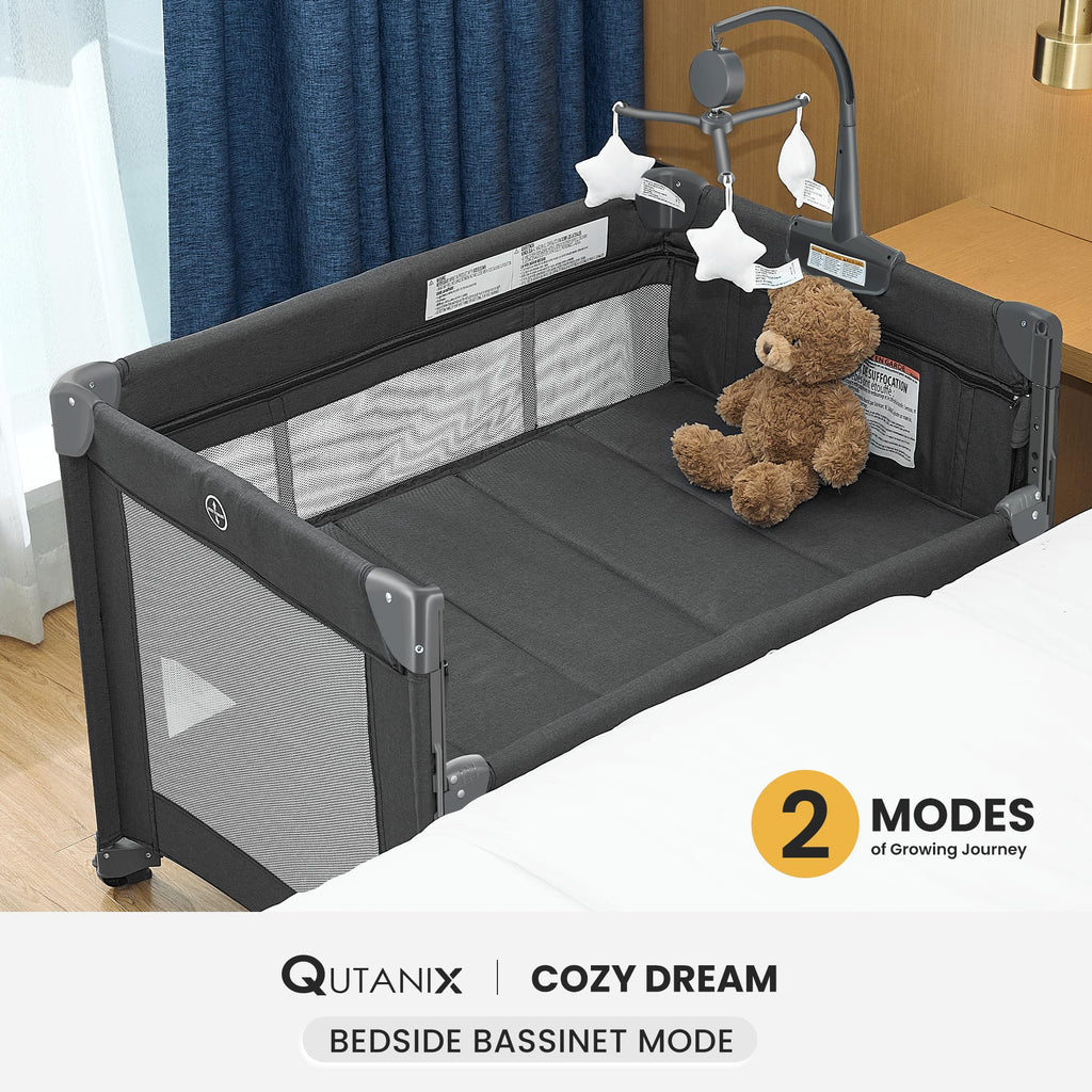 2-in-1 Pack and Play with Mattress, Bassinet and Playpen V565