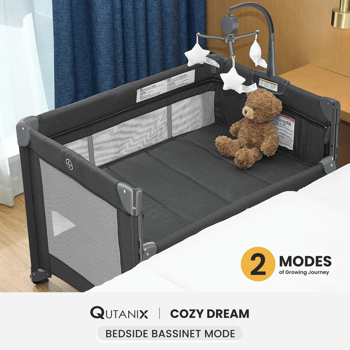 2-in-1 Pack and Play with Mattress, Bassinet and Playpen V565