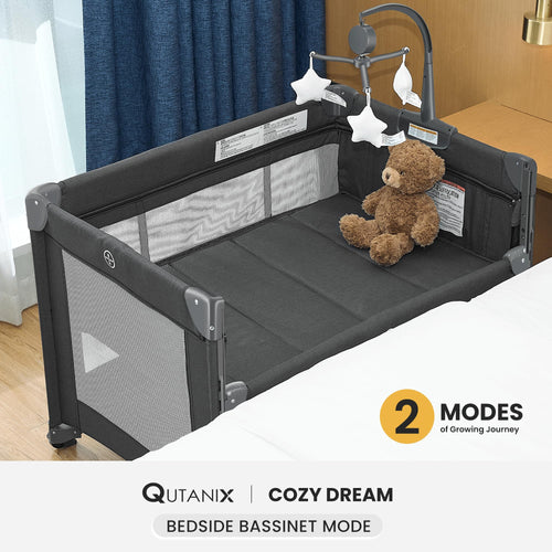 2-in-1 Pack and Play with Mattress, Bassinet and Playpen V565