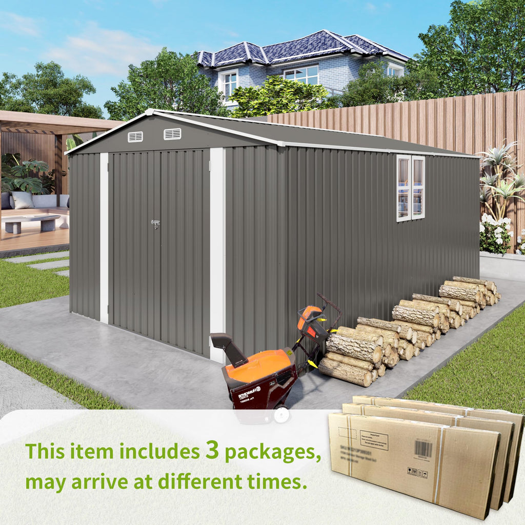 10x14 FT Outdoor Metal Storage Shed M437041