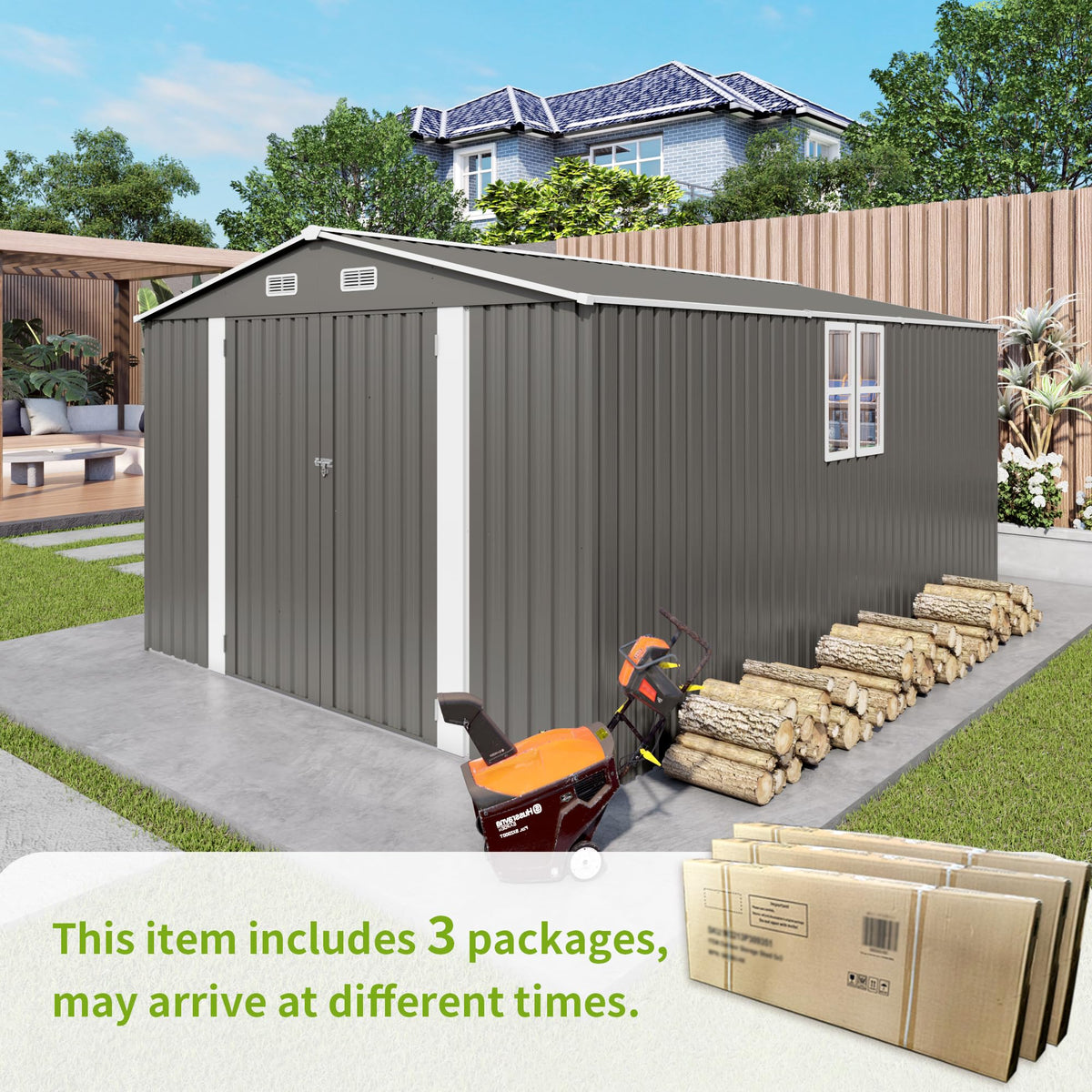 10x14 FT Outdoor Metal Storage Shed M437041