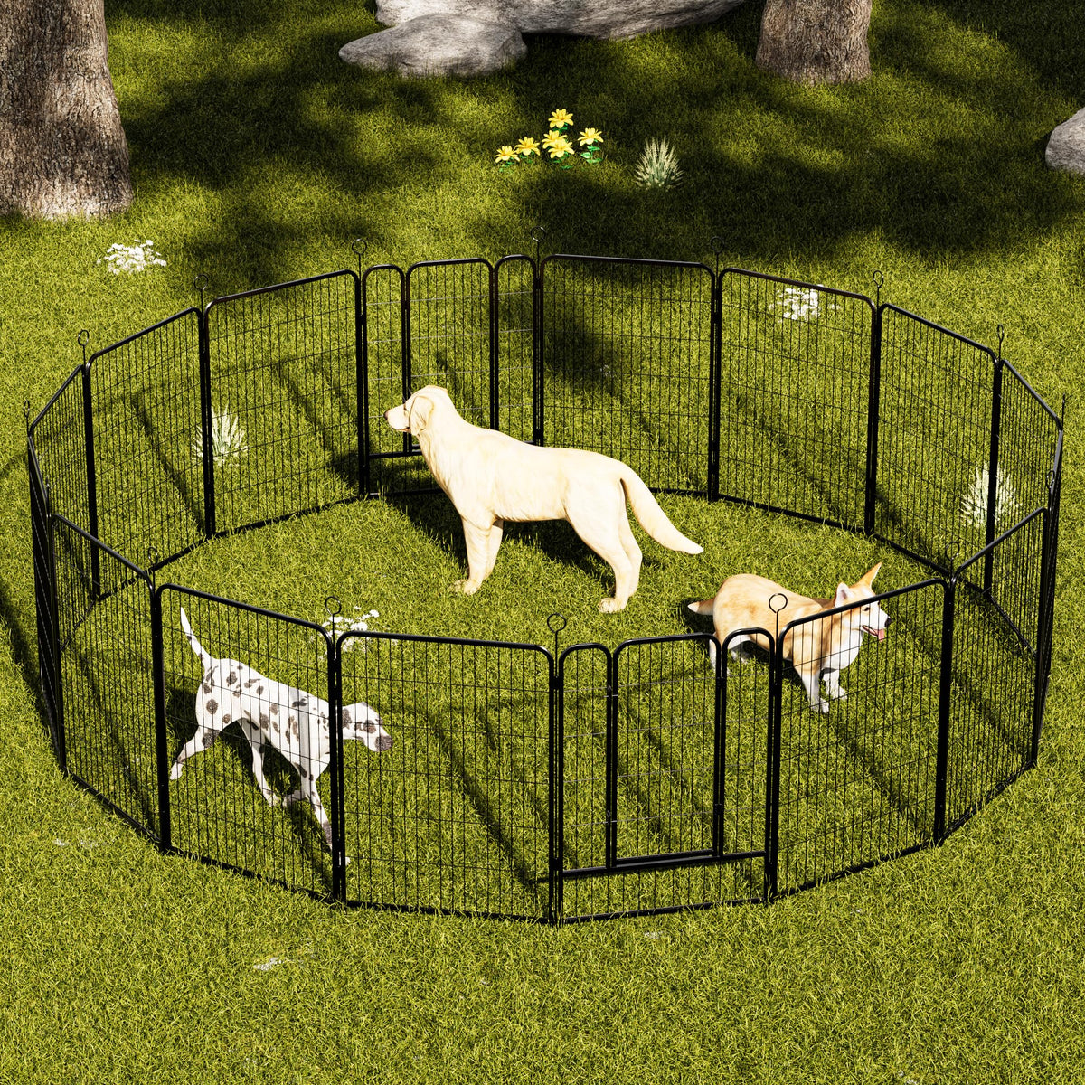 Heavy-Duty Iron Exercise-Pen System Portable Yard Camping Kennel Alternative T835