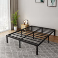 18 Inch Queen Metal Platform Bed Frame Heavy Duty Black Q99838